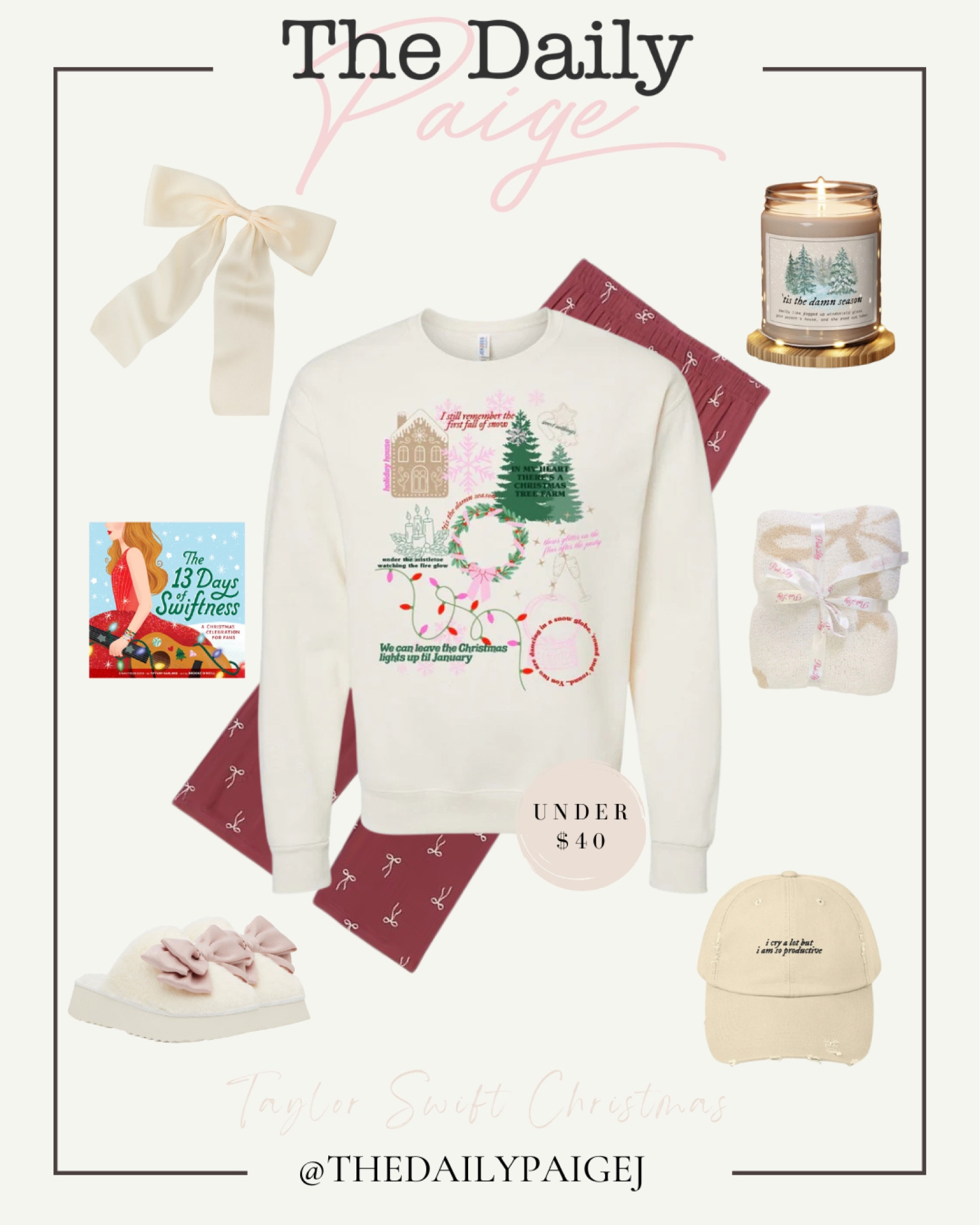 Are you shopping for a Swiftie this holiday season? Or are you a Taylor Swoft Lover who would love a cute Christmas Taylor Swift sweatshirt? This adorable sweatshirt can be worn at home or out depending on what you wear it with! If you’re staying cozy at home, pair it with these pajamas pants from old navy. If you’re wearing it out, pair it with these boy shoes and a cute bow for your hair. For a cozy night in, light your Taylor Swift Christmas tree far candle and cozy up with a Taylor swift book. These would be the perfect presents for a Taylor swift eras tour lover. 

Taylor swift eras tour, Taylor swift holiday gift, gifts for a swiftie, gifts for her, holiday gifts

#LTKHoliday #LTKSeasonal #LTKFindsUnder100