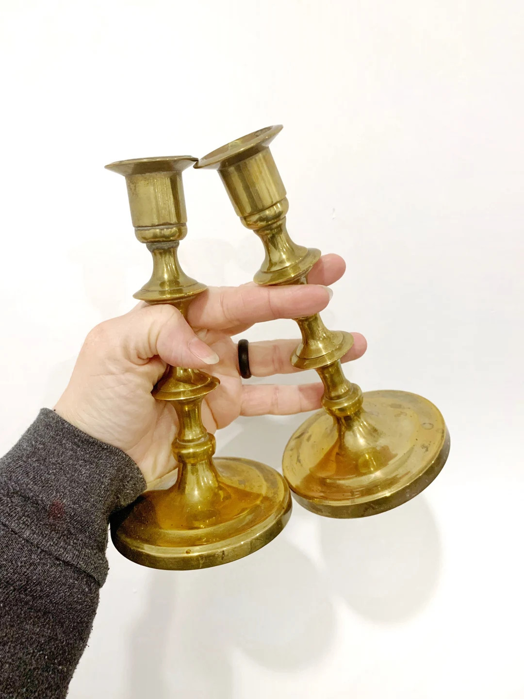 Vintage Brass Candlestick Holders - Etsy Canada | Etsy (CAD)