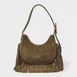 Western Faux Suede Fringe Shoulder Bag Purse - Universal Thread™ Pink | Target