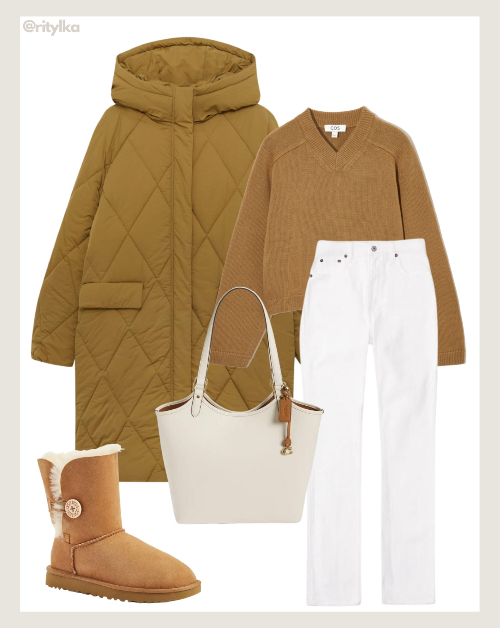 Winter outfit inspo

Tan puffer coat
Tan sweater 
Abercrombie white jeans
White bag
Tan Ugg 

#winteroutfit #winteroutfitideas #abercrombieoutfit #affordablefashion

#LTKstyletip #LTKunder100 #LTKSeasonal