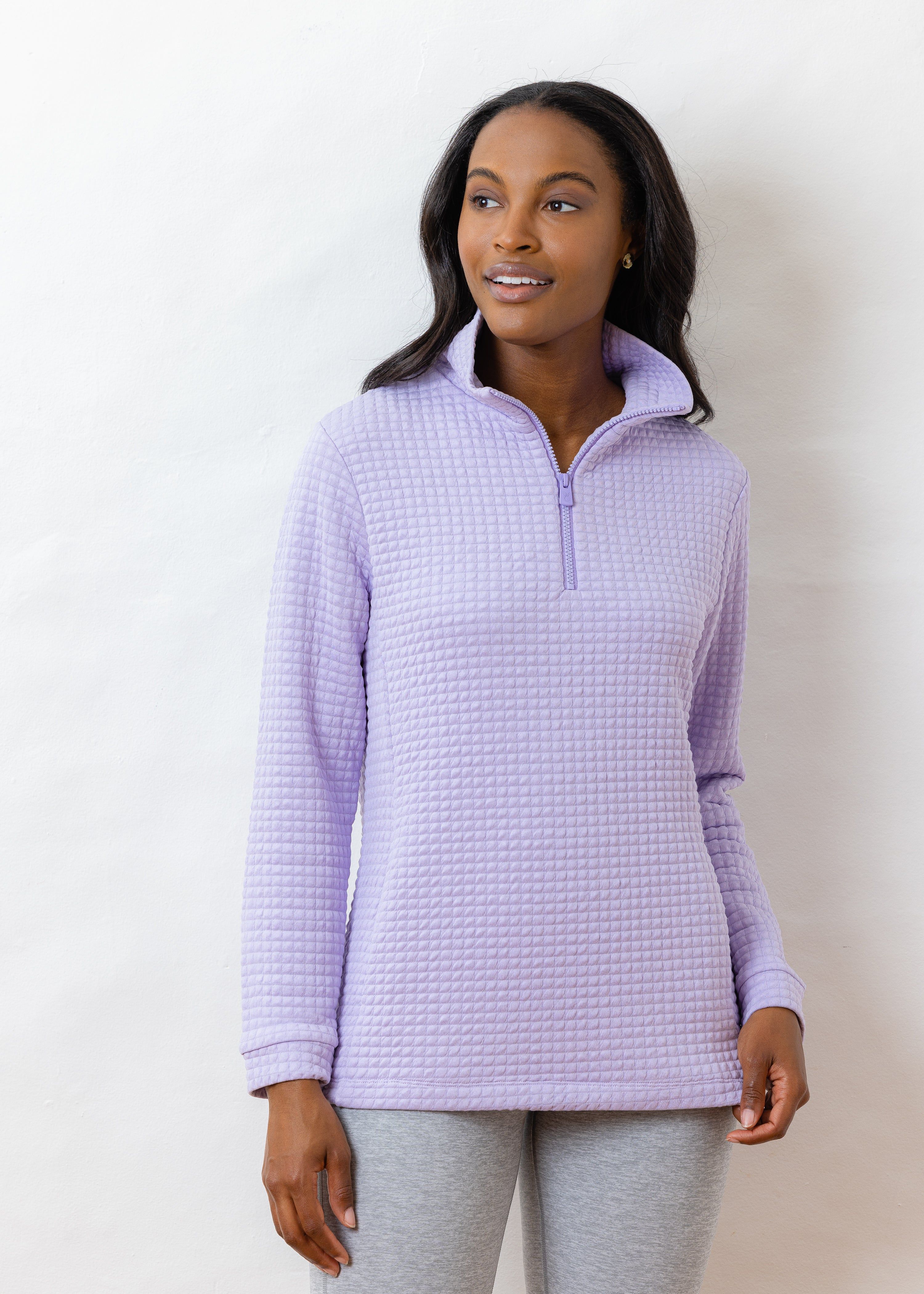 Pocomo Pullover in Waffle Jersey (Lavender) | Dudley Stephens