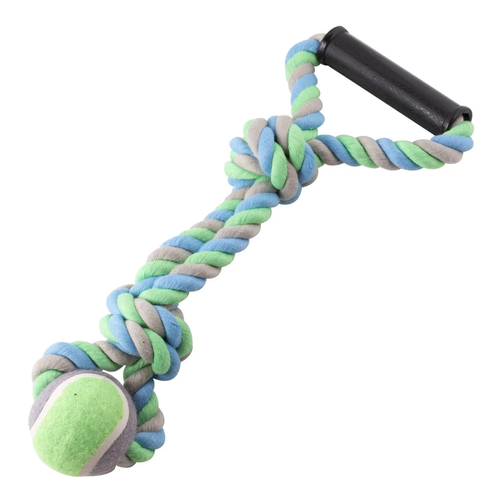 Vibrant Life Medium Polyester & Cotton Rope Chew Toy with Tennis Ball - Walmart.com | Walmart (US)