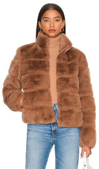 Jodi Faux Fur Jacket in Fawn | Revolve Clothing (Global)