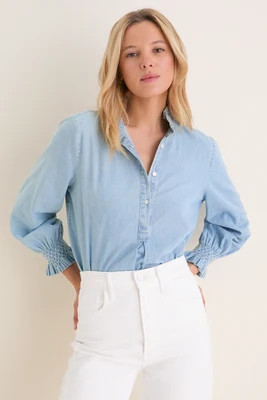 Chambray Teagan Popover Top | Tuckernuck (US)