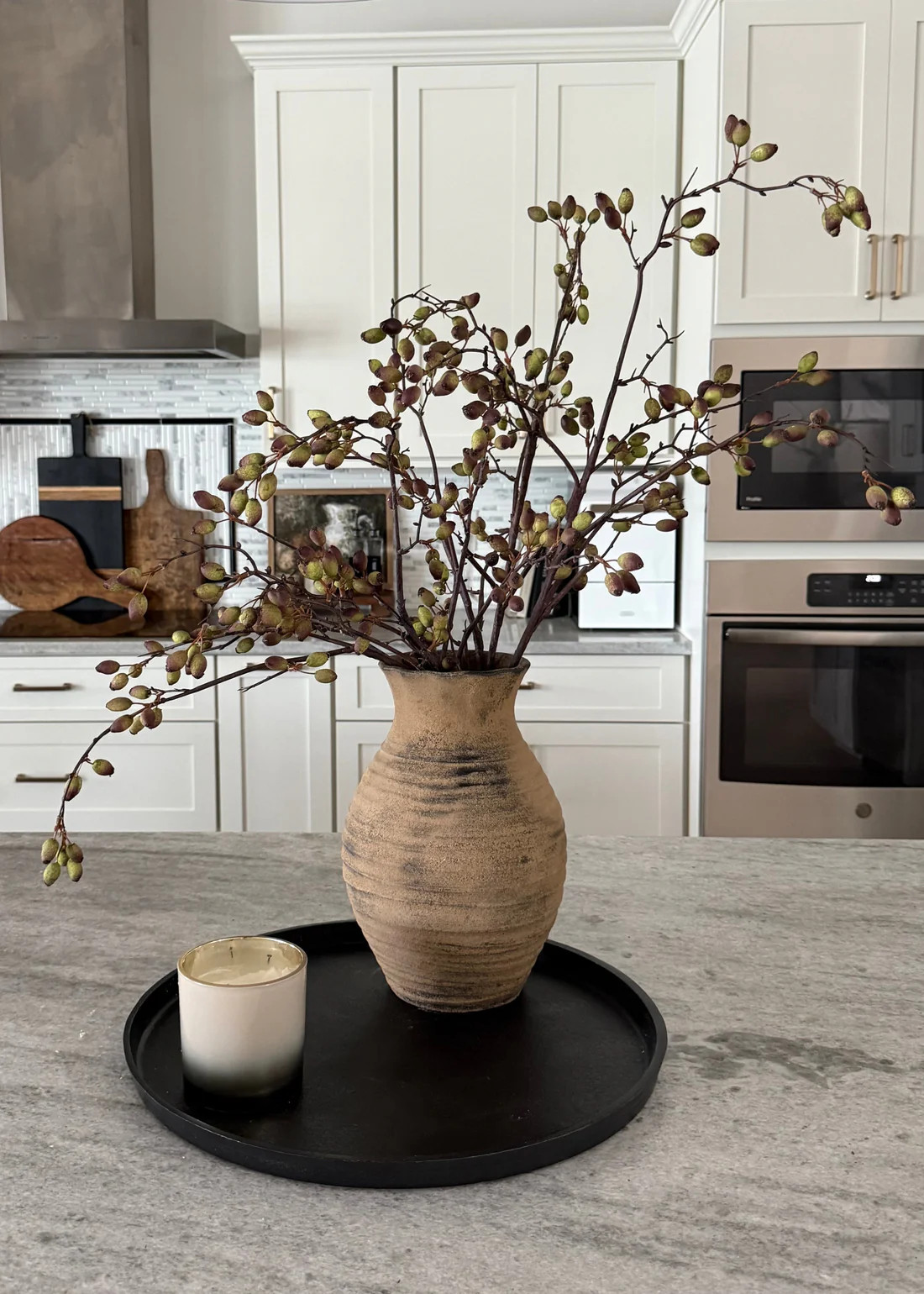 Fake Berries Tall Barberry Pod Branch - 37.75" | Afloral