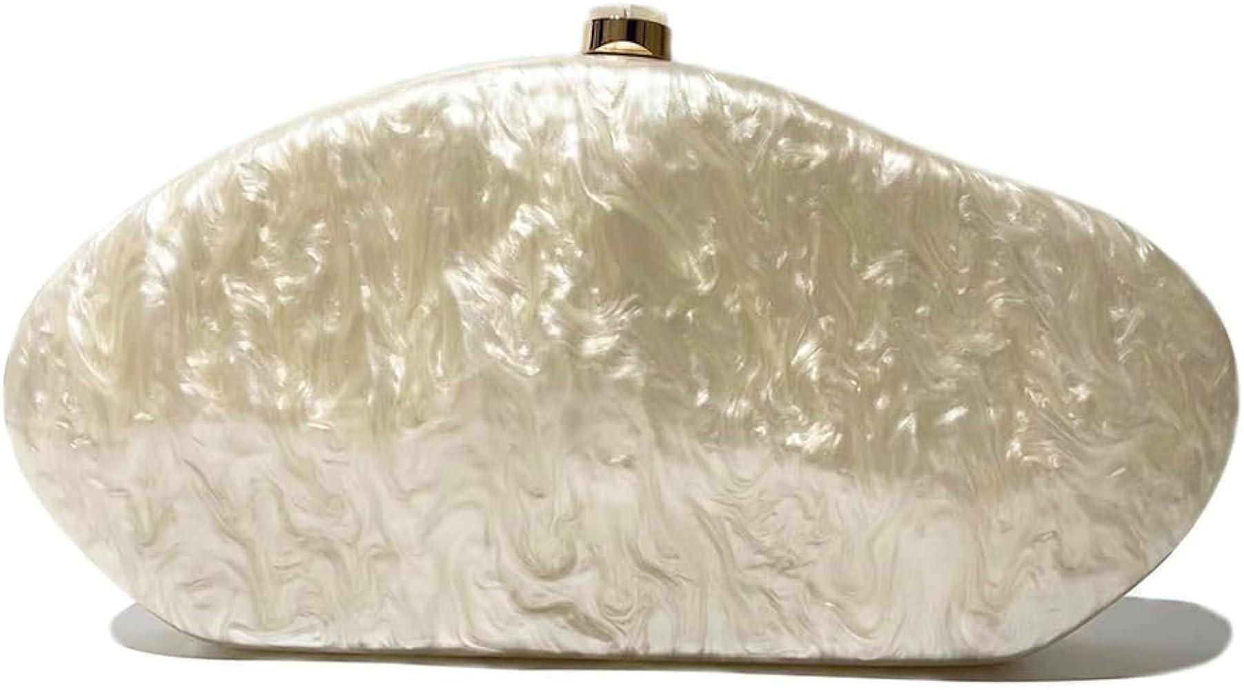 Acrylic Shell Clutch Purse for Women Metallic Evening Bag Large Designer Acrylic Handbag for Wedd... | Amazon (US)