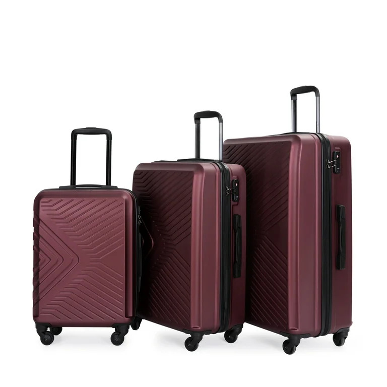 Travelhouse 3 Piece Luggage Set Hardshell Lightweight Suitcase with TSA Lock Spinner Wheels 20in2... | Walmart (US)
