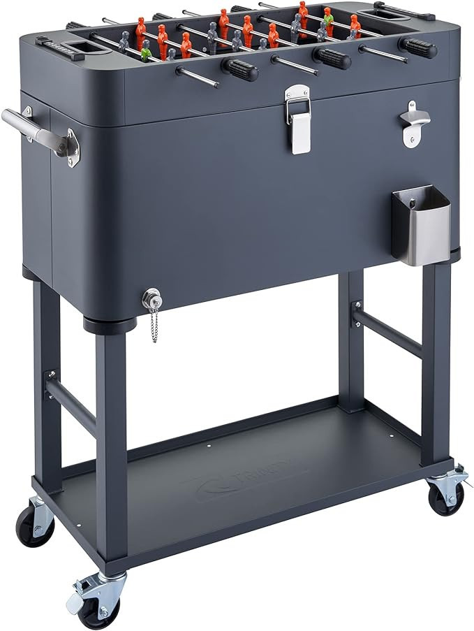 TRINITY 80 Quart Beverage Cooler and Ice Chest with Foosball Table Top and Bottle Opener, Rolling... | Amazon (US)