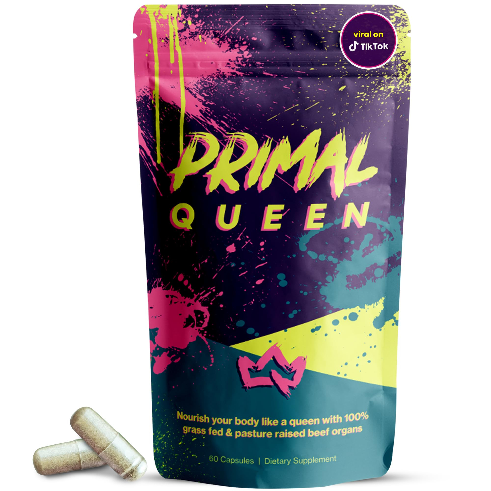 Primal Queen Female-Optimized Beef Organ Superfood Supplement (Beef Liver, Kidney, Heart, & 3 Mor... | Amazon (US)