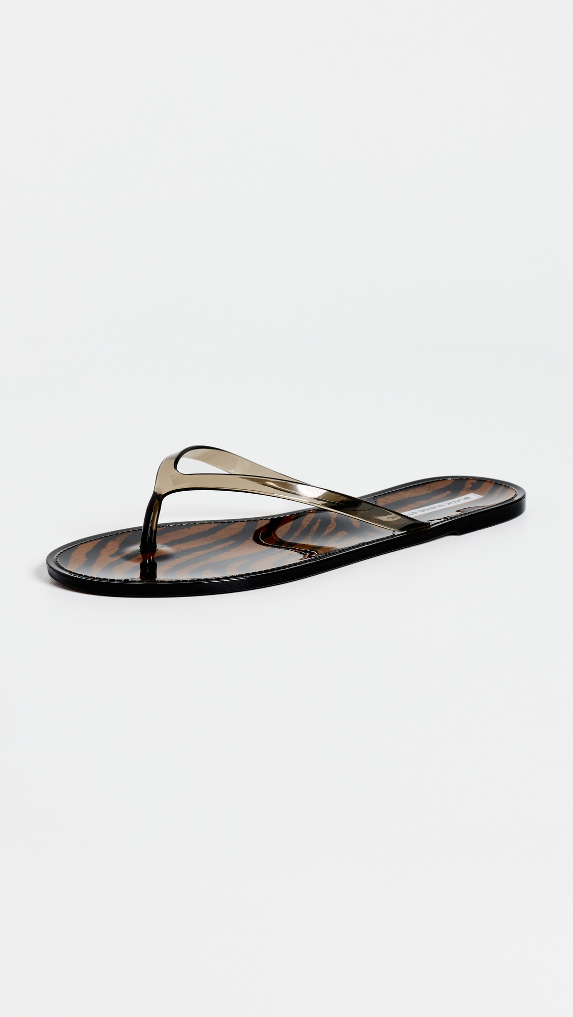 Black Suede Studio Crystal Jelly Flip Flops Brown Zebra/Black 35/36 | Shopbop
