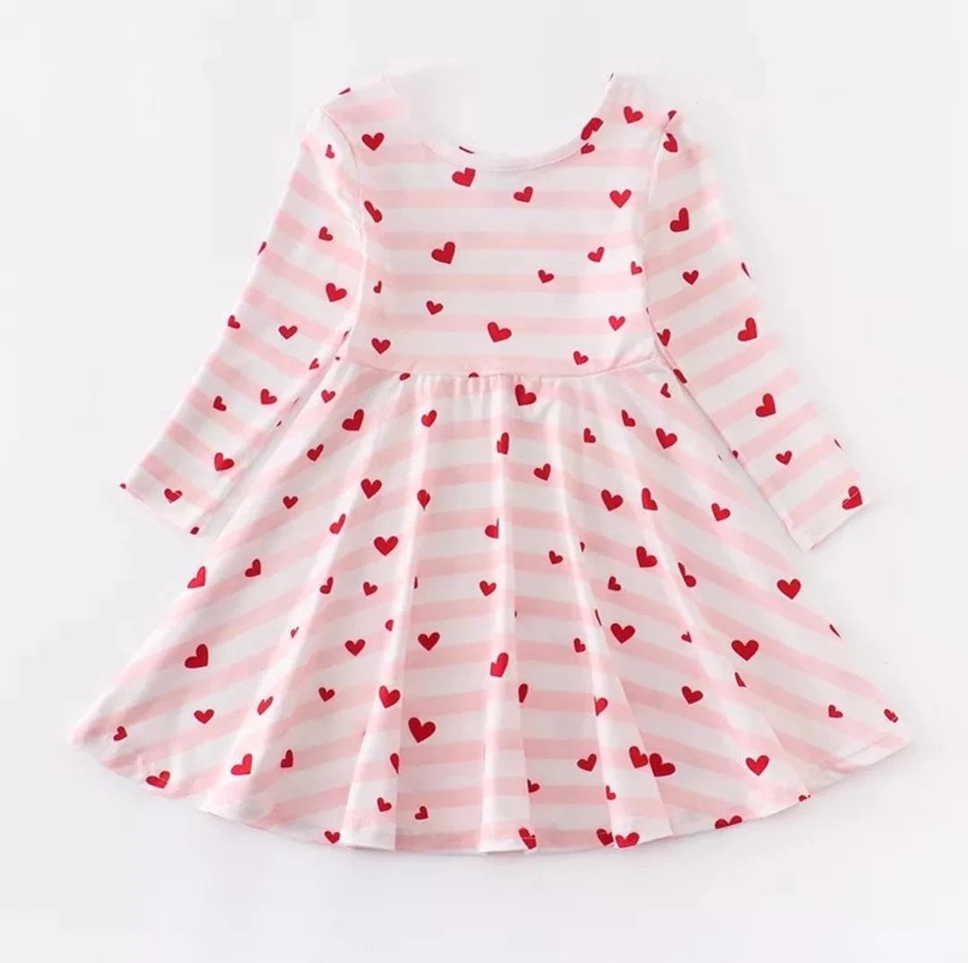 Heart & Stripes Twirl Dress - Etsy | Etsy (US)