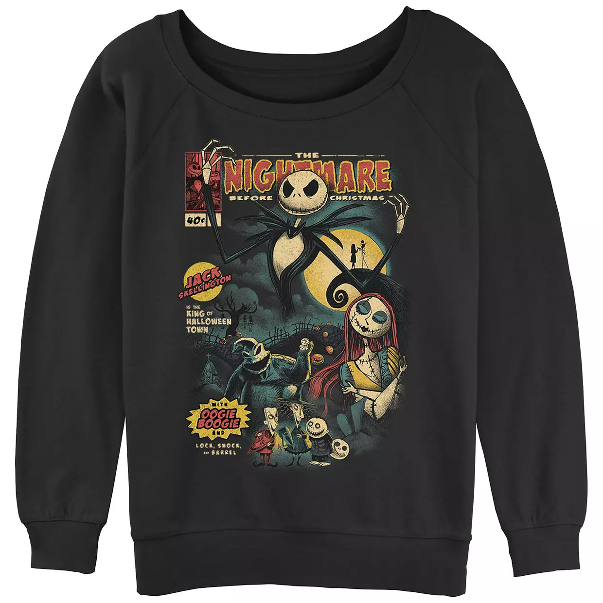 Disney's The Nightmare Before Christmas Graphic Novel Cover Juniors' Graphic Slouchy Terry | Kohl's