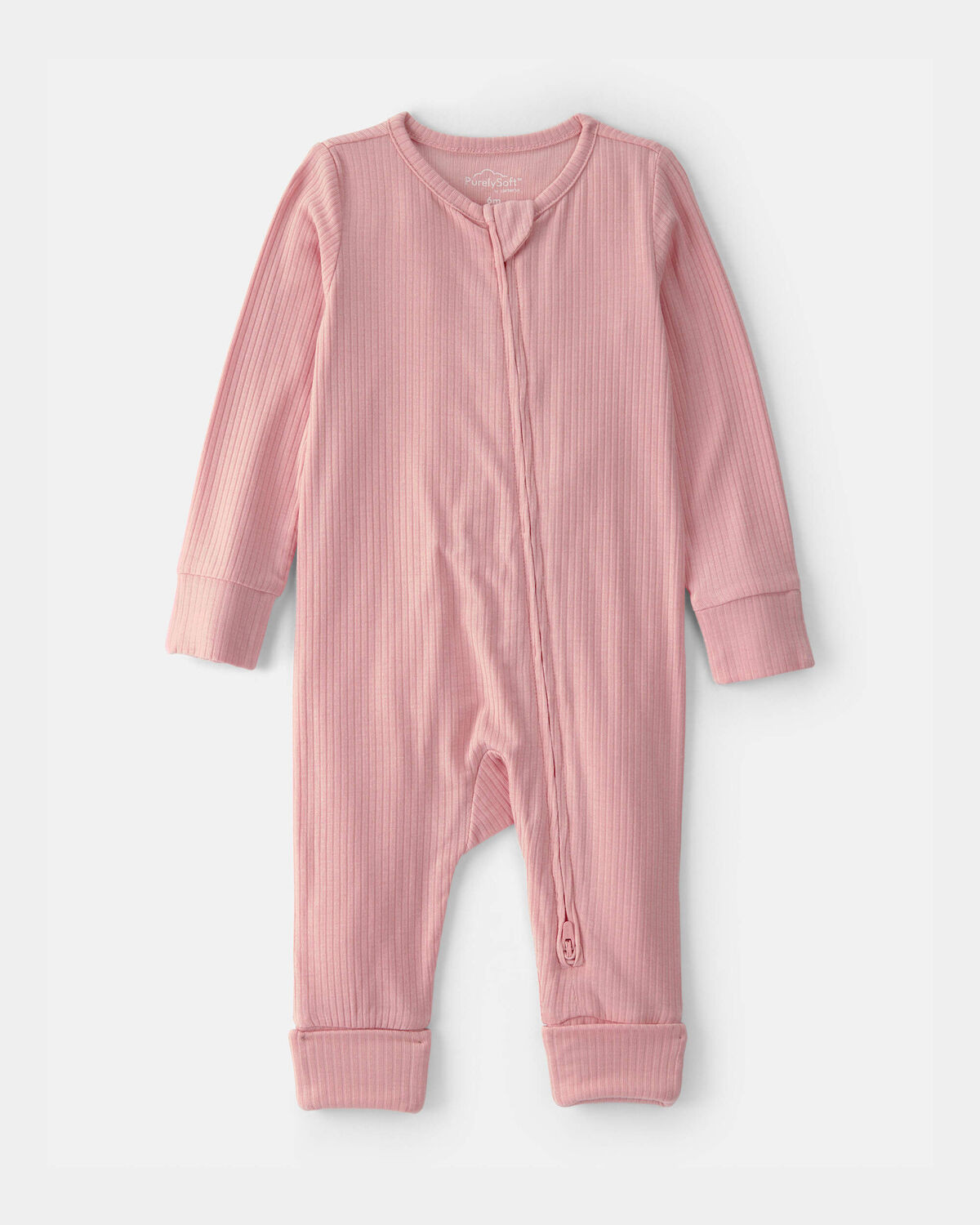 Baby Girl 2-Way Zip PurelySoft Sleep & Play Pajama - Pink | Carter's Inc