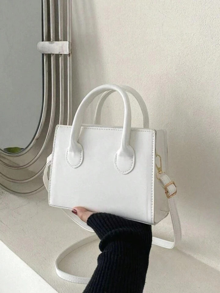 Minimalist Black Small Square Abg, All-Match Top Handle Purse, Classic Shoulder Bag For Work | SHEIN