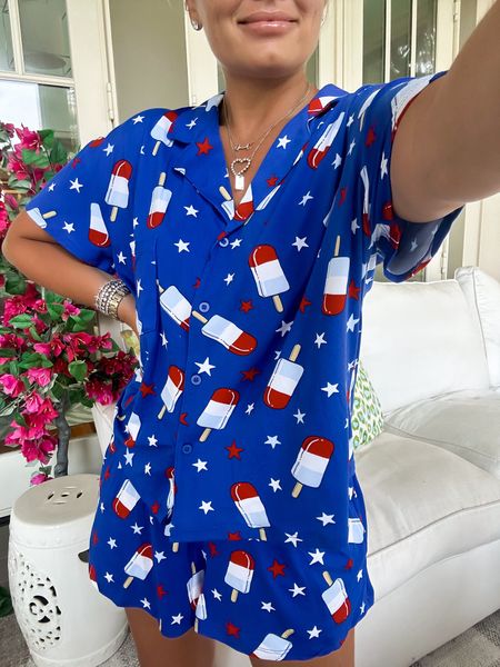 Wearing size medium in these 4th of July pajamas! 

@walmart #walmartpartner #walmartfinds

#LTKSummerSales #LTKFindsUnder50 #LTKSeasonal