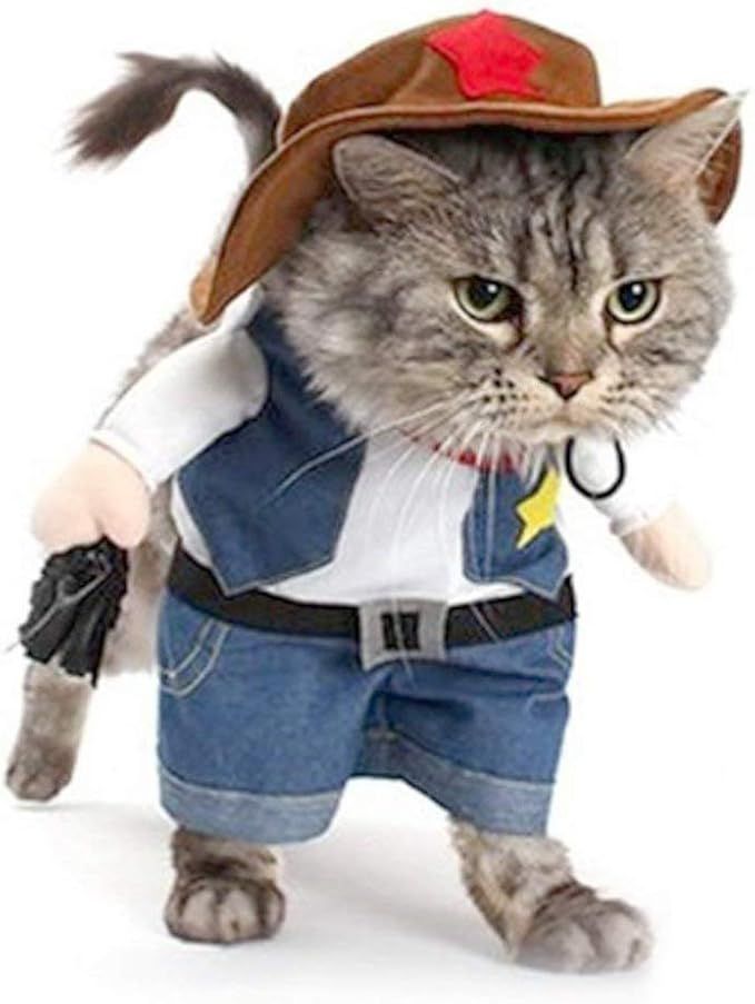 NACOCO Cowboy Dog Costume with Hat Dog Clothes Halloween Costumes for Cat and Small Dog | Amazon (US)