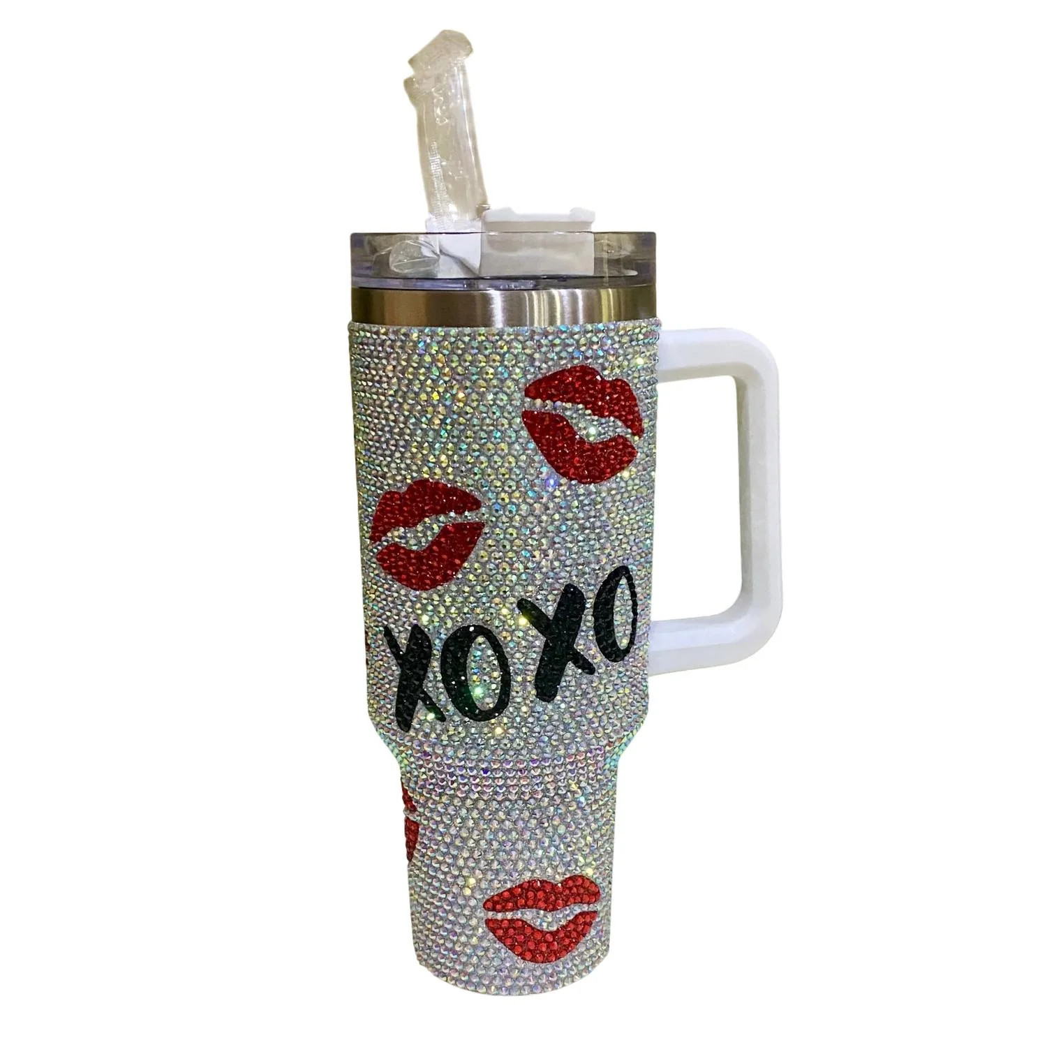 40 Oz Xoxo Rhinestone Tumbler In Silver | Shop Simon