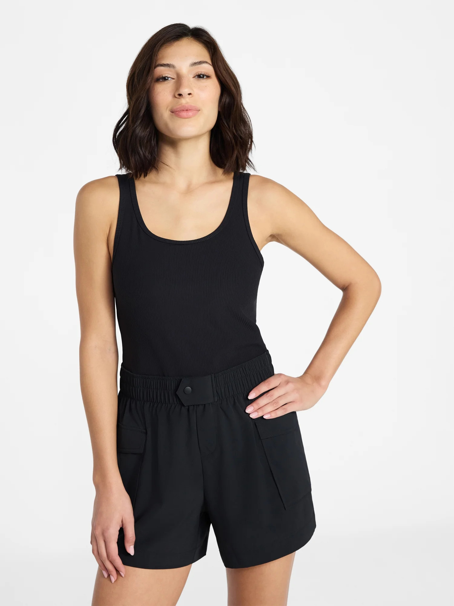 Avia Women's Mixed Media Active Romper, Sizes XS-XXXL | Walmart (US)