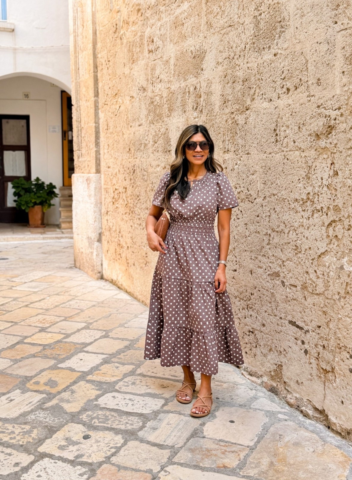 I’m 5’2” 118#ish for reference 
Italy outfit early fall.
Dress in XS- I hemmed 5inches off-was too long on me. It’s 100% cotton and my 2nd color in this dress.
Sandals -the comfiest- size down. 
Bag is the small size 
Italy outfit, Europe outfit, sightseeing outfit, over 50 style, midlife fashion, petite fashion,midlife women, affordable fashion, fashion over40

#LTKOver40 #LTKTravel #LTKootd