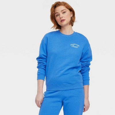 Women's Crewneck Pullover Sweatshirt Light Aqua - Roller Rabbit x Target L | Target