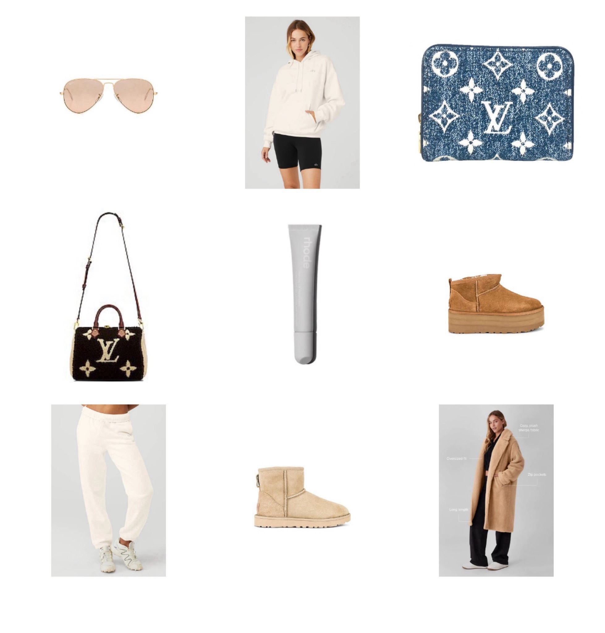My favorite winter outfit: my Alo Yoga accolade sweatpants & hoodie, my Alo Sherpa Trench coat, and Ugg boots! I also never leave home without my Rhode lip balm, sunglasses & Louis Vuitton denim wallet (and all I want for Christmas is this Louis Vuitton Sherpa bag!) I literally wear this almost everyday. It’s so comfortable and I still feel pulled together and get so many compliments even when I feel like a hot mess inside lol. 

#LTKHoliday #LTKtravel #LTKSeasonal