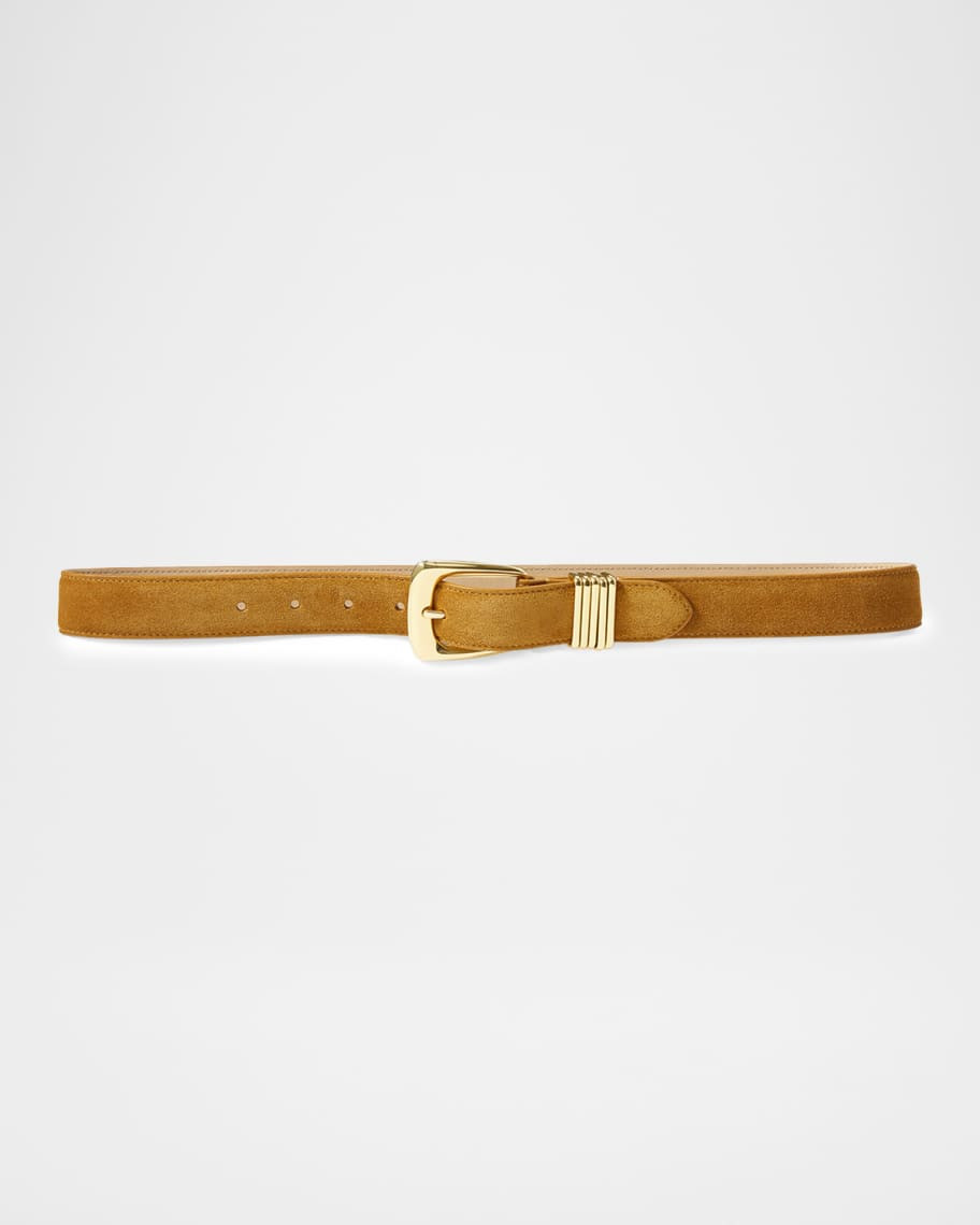 Veronica Beard Arch Suede Belt | Neiman Marcus