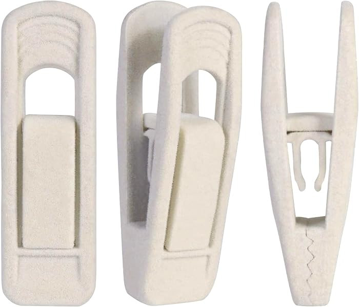 Velvet Hangers - Strong Finger Clips for Thin Pants (20pc, Beige) | Amazon (US)