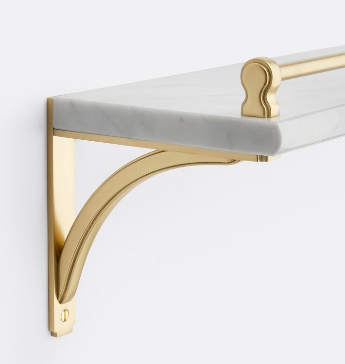 Lorraine Marble Shelf, Rail & Bracket Set | Rejuvenation