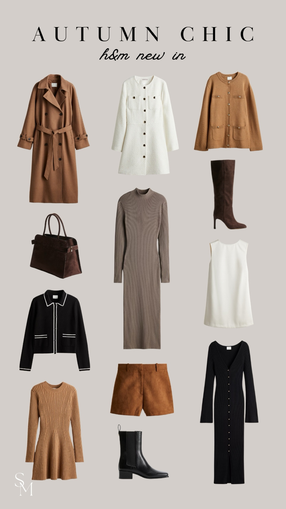 Autumn new in from H&M 🍂 perfect dresses for casual and workwear, suede style bag, knee high boots and tailored shorts, button cardigans and wool coatts

#LTKautumn #LTKstyletip #LTKworkwear
