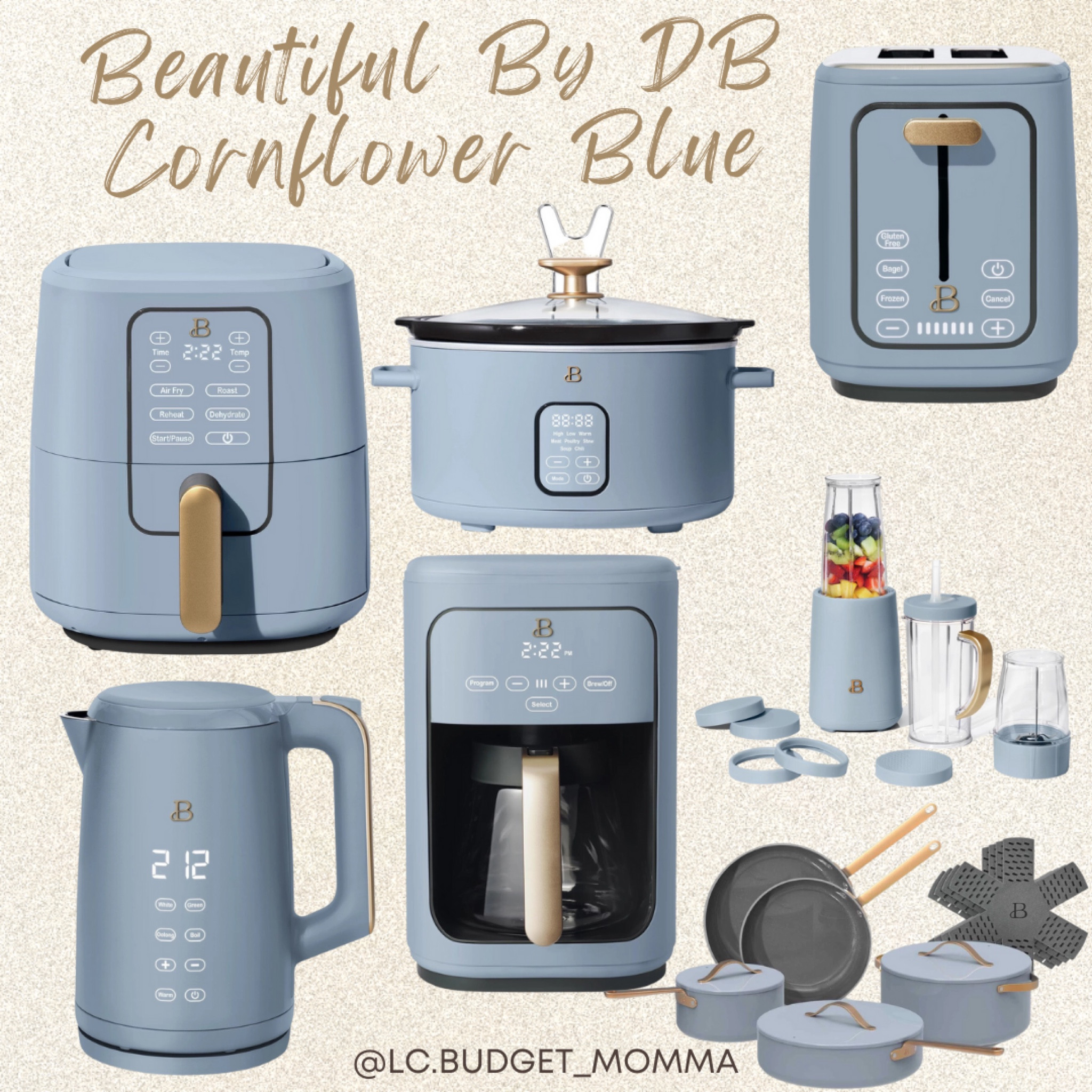 Beautiful Portable To-Go Blender 2.0, 70 W, 16 oz, Cornflower Blue by Drew Barrymore