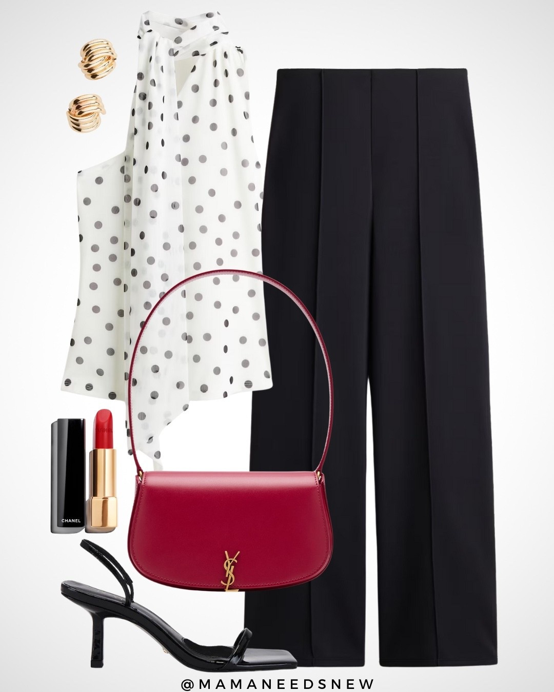 A summer outfit with a polka dot top, wide leg pants, heels & shoulder bag ❤️

#LTKSaleAlert #LTKStyleTip #LTKItBag