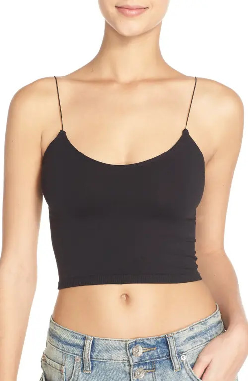 Free People Intimately FP Crop Camisole in Black at Nordstrom, Size X-Small/small | Nordstrom