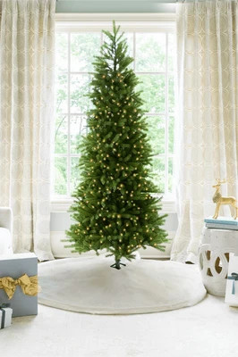 7.5' King Fraser Fir Slim Tree with Warm White & Multi-Color LED Lights - OPEN BOX - FINAL SALE | King of Christmas