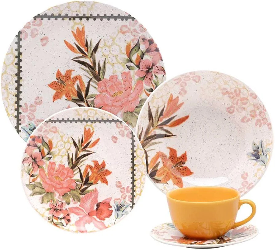 Aparelho de Jantar 20 peças Oxford Unni Buquê Tropical | Amazon (BR)