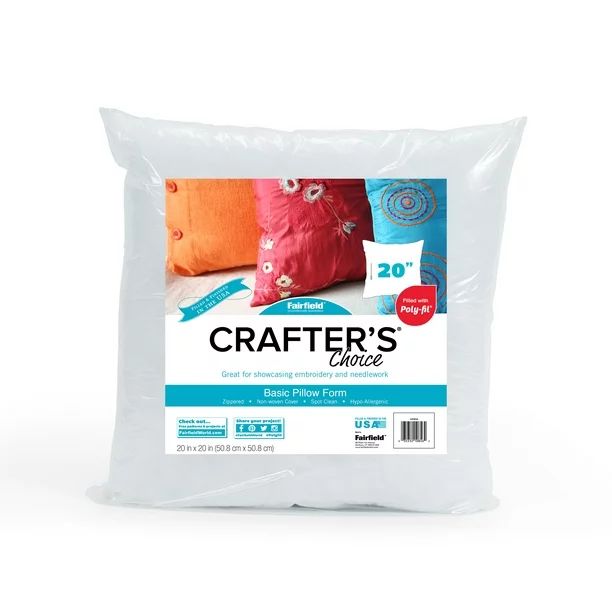 Poly-Fil® Crafter's Choice® Decorative Square Pillow Insert by Fairfield™, 20" x 20" (1 Pillo... | Walmart (US)