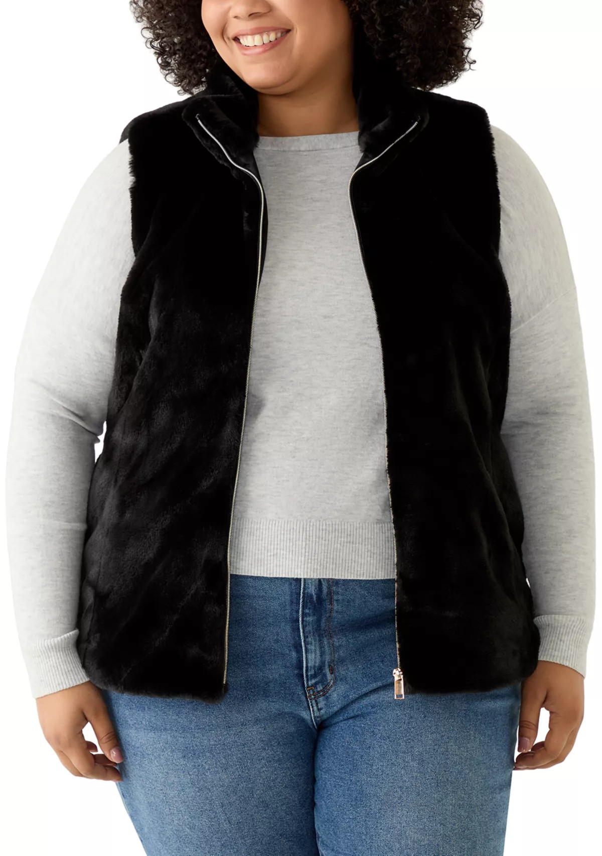 Crown & Ivy™Plus Size Faux Fur Vest | Belk
