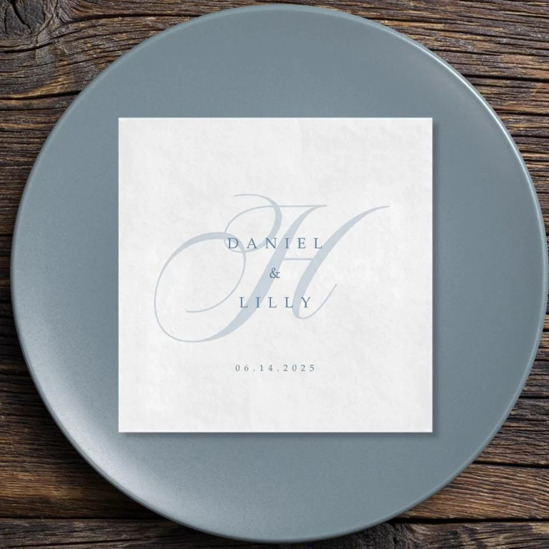 Personalized Wedding Napkins, Monogram Cocktail Napkins, Custom Wedding Napkins, Wedding Cocktail... | Etsy (US)