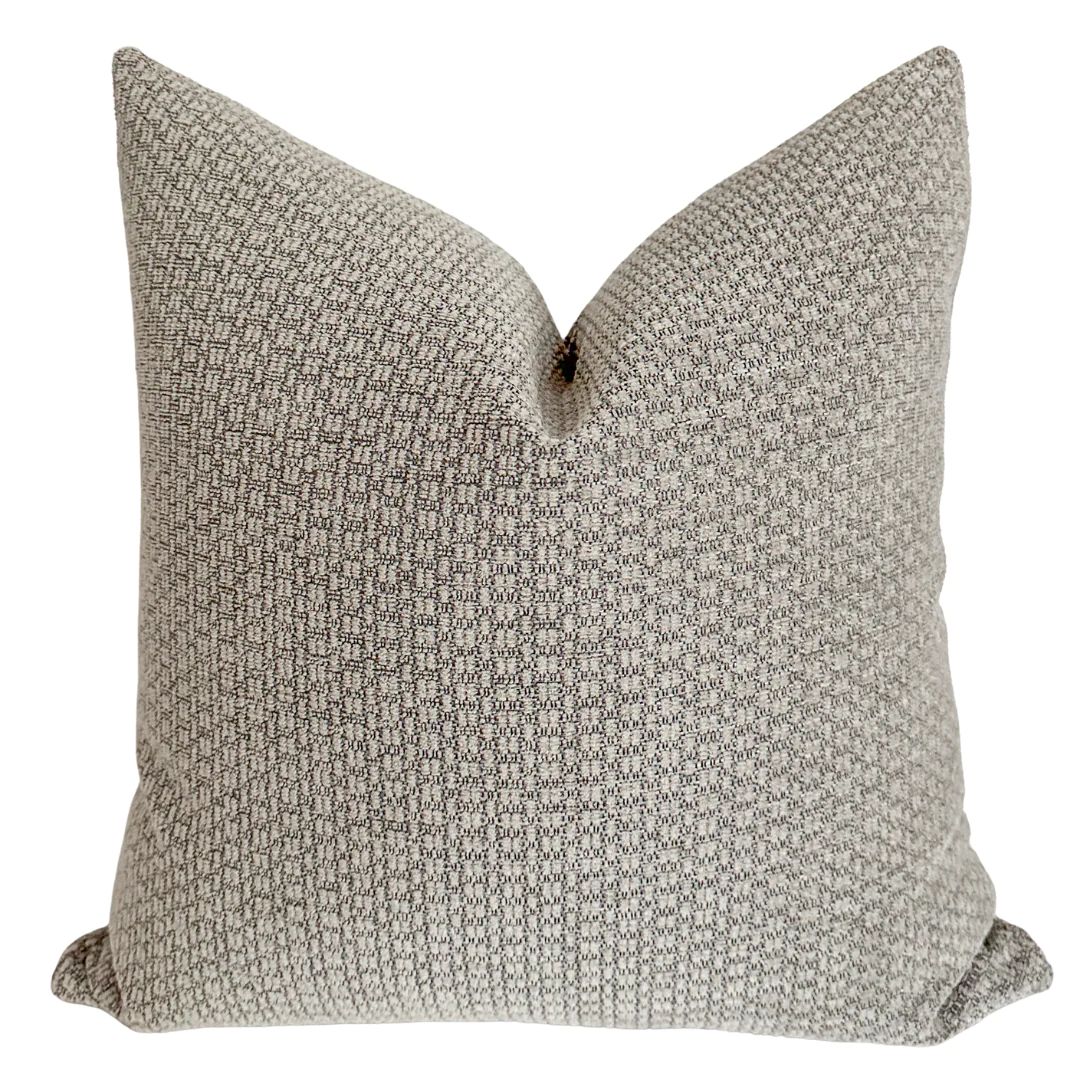 Deeply Woven Gray Pillow Cover | Hackner Home (US)