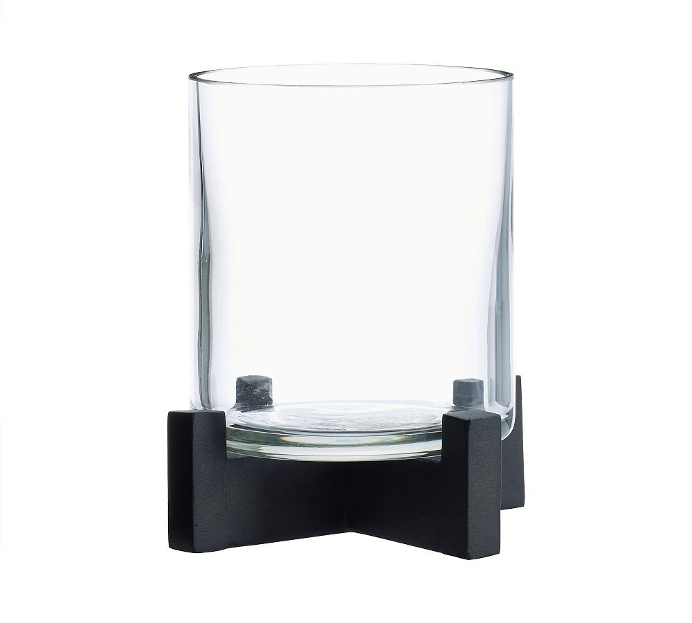 Brooks Cross Bar Hurricane Candleholder | Pottery Barn (US)