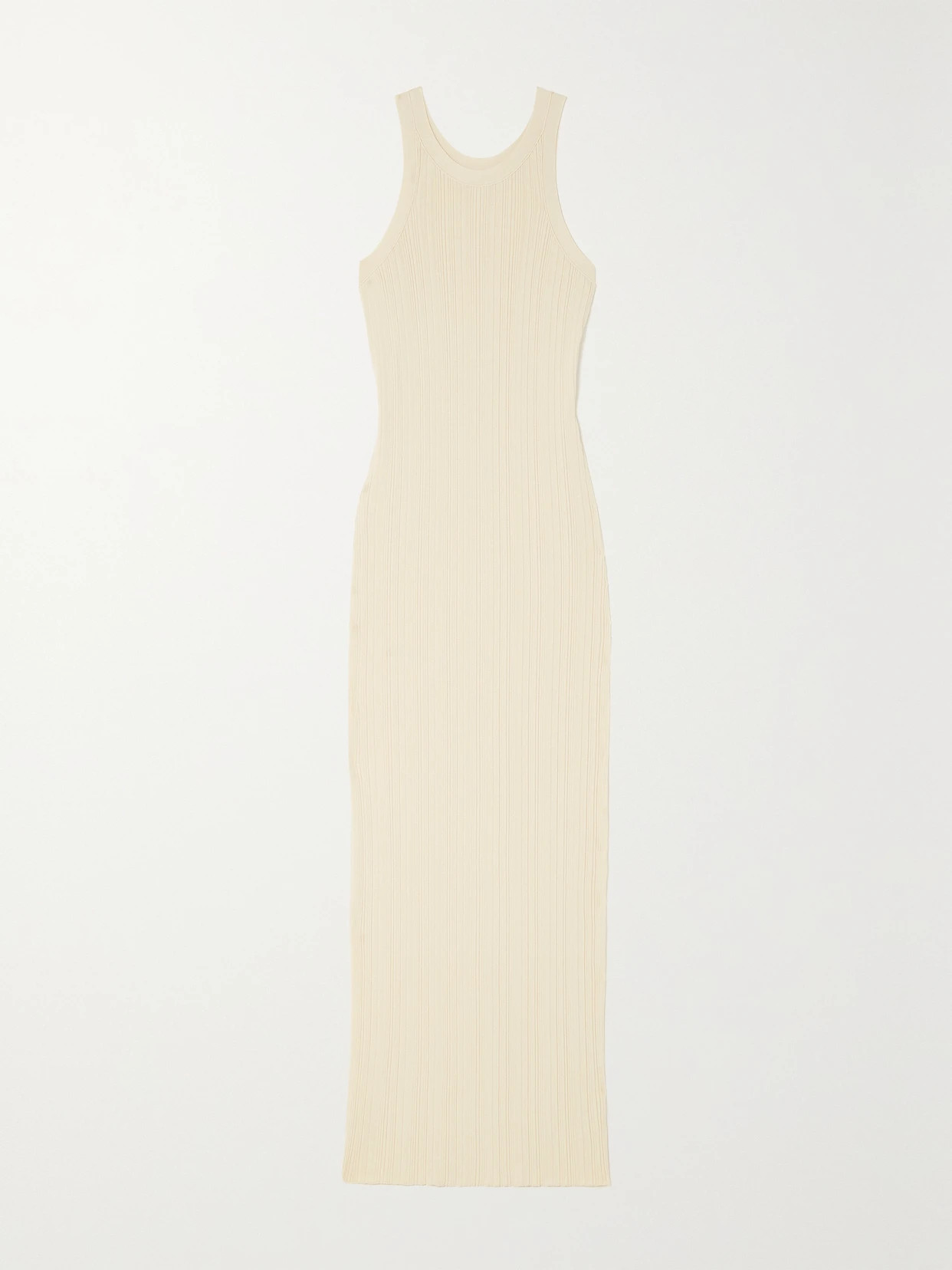 TOTEME - Ribbed-knit Midi Dress - Cream | NET-A-PORTER (US)