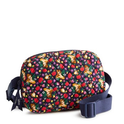 Vera Bradley Women's Disney Princesses Cotton Large Cube Belt Bag Belle Rose Floral | Target