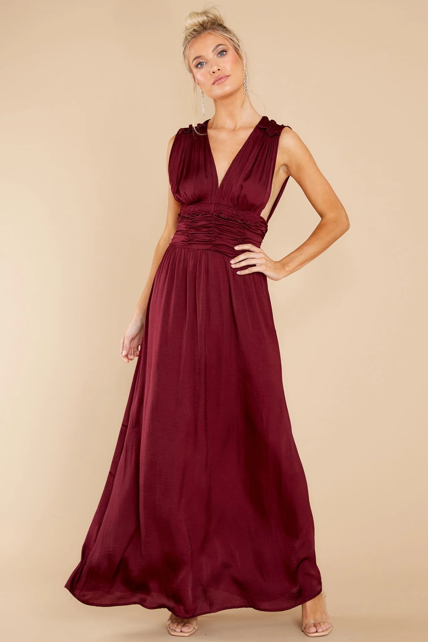 Memorable Moments Burgundy Maxi Dress | Red Dress 