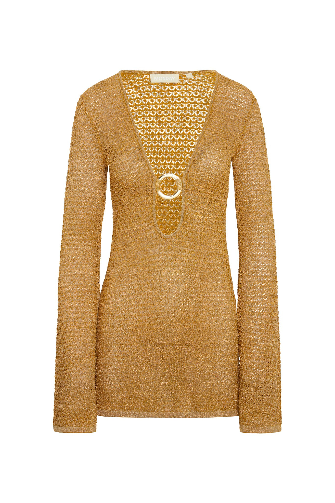 Montego Mini Dress - Antique Gold Lace Crochet | Monday Swimwear