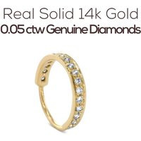 Diamond Nose Ring, Hoop, Genuine Diamonds Piercing, Jewelry, Ring Diamond, Gold Sku 181-16D | Etsy (US)