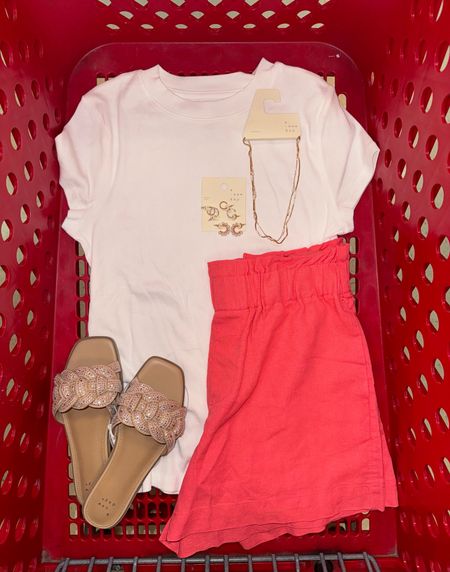 Just bought this outfit for less than $35 #targetcircleweek @target #ad 

Medium in white ribbed tee
Medium in pink linen shorts
Gold accessories 
Slide sandals 

#targetcircleweek #target #targetpartner @targetstyle

#LTKsalealert #LTKxTarget #LTKfindsunder50