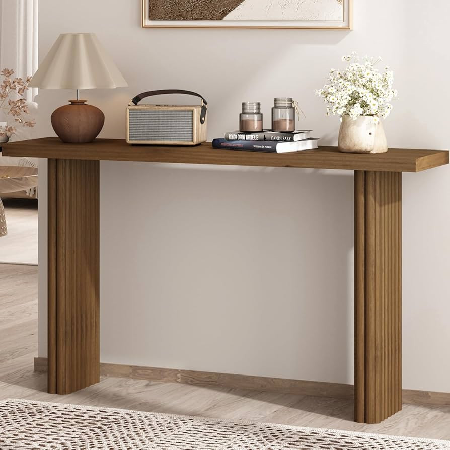 Fluted Solid Wood Console Table, Farmhouse Entryway Table, Modern Entry Table, Accent Sofa Tables... | Amazon (US)
