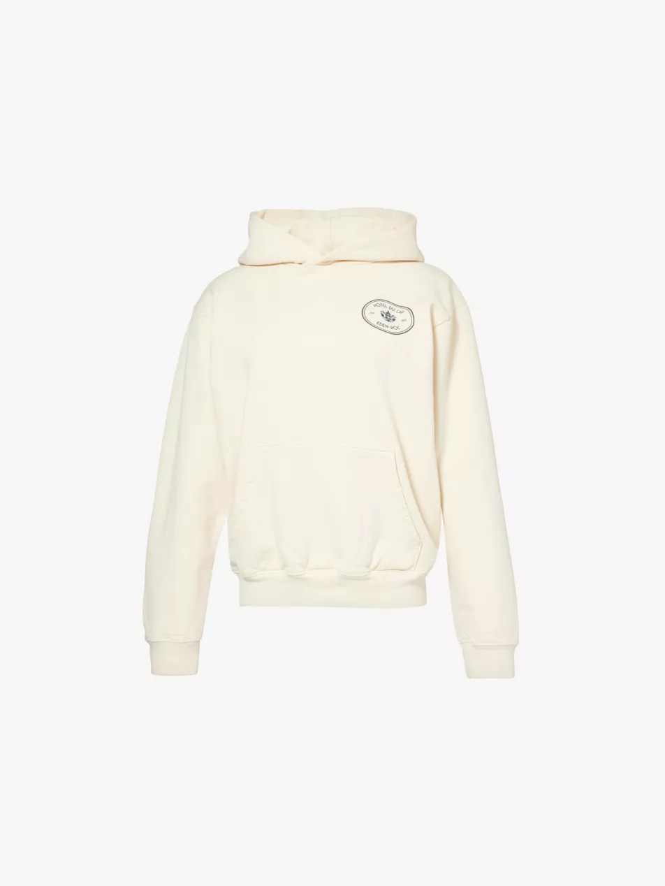 Eden Crest-print relaxed-fit cotton-jersey hoody | Selfridges
