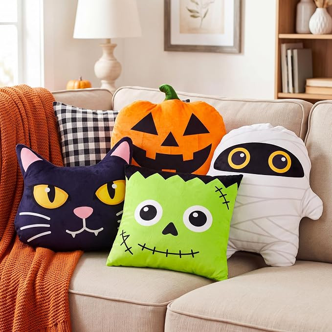 The easiest Halloween refresh: add a few fun pillows and a cozy throw. 👻 These ghost, pumpkin, skeleton, spiderweb, and cat designs make the whole space feel ready for spooky season. #HalloweenRoomDecor #HalloweenThrowPillows #AmazonFinds #SpookySeason #FallHomeIdeas #HalloweenDecorations #CozyLivingRoom #AmazonDecorFinds #OctoberVibes #HalloweenHomeIdeas 

 #LTKSeasonal #LTKHome #LTKSaleAlert