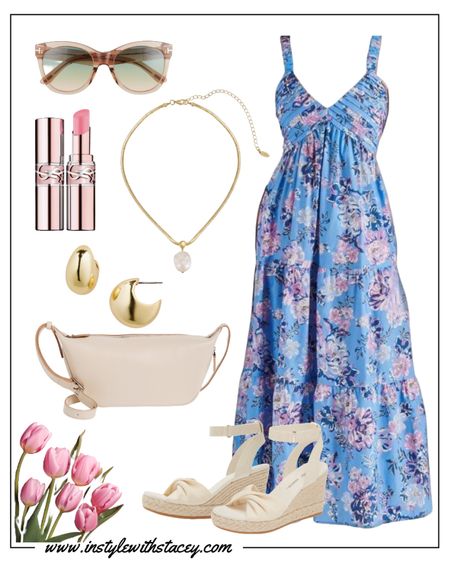 This pretty blue sundress is just $119 and both supportive & comfortable. I love it paired with espadrille sandals, and white accessories. a pretty pink lip will finish your look 🩷 I’m 5’4” and wearing a size small true to size

#LTKSeasonal #LTKStyleTip #LTKOver40