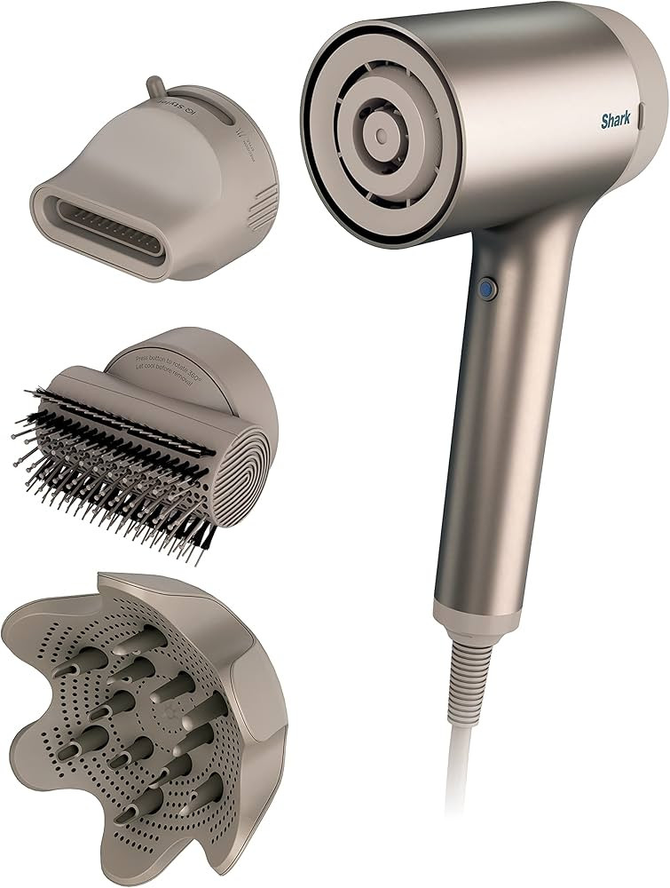 Shark HD120BRN Blow Dryer HyperAIR Fast-Drying with IQ 2-in-1 Concentrator, Styling Brush, and Cu... | Amazon (US)